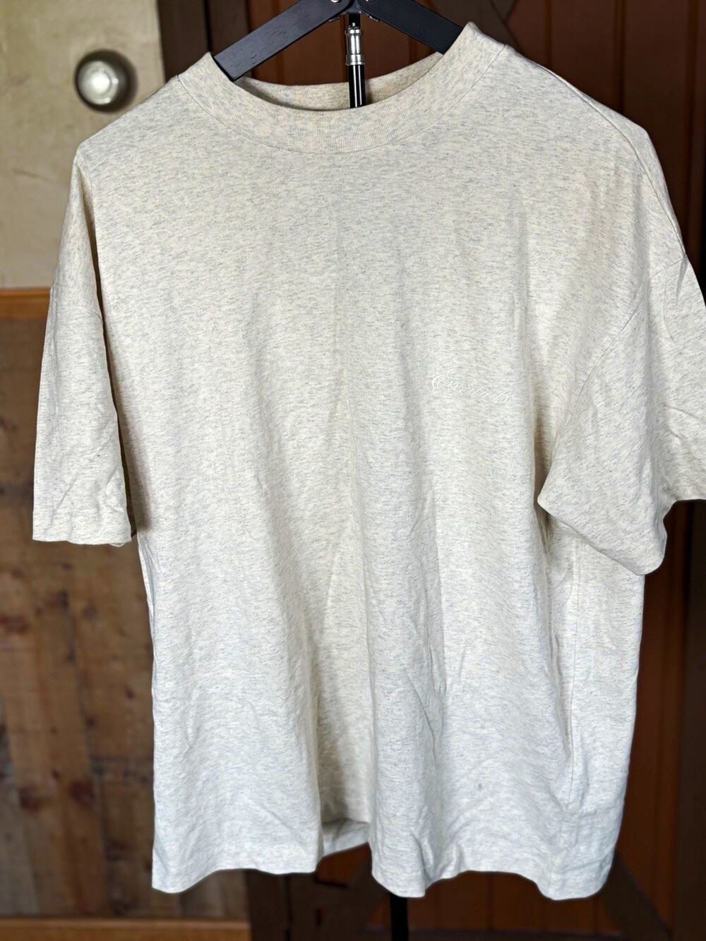 Fear of God Essentials Gray Short Sleeve T-Shirt Heather Oatmeal Size Medium